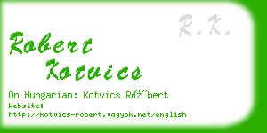 robert kotvics business card